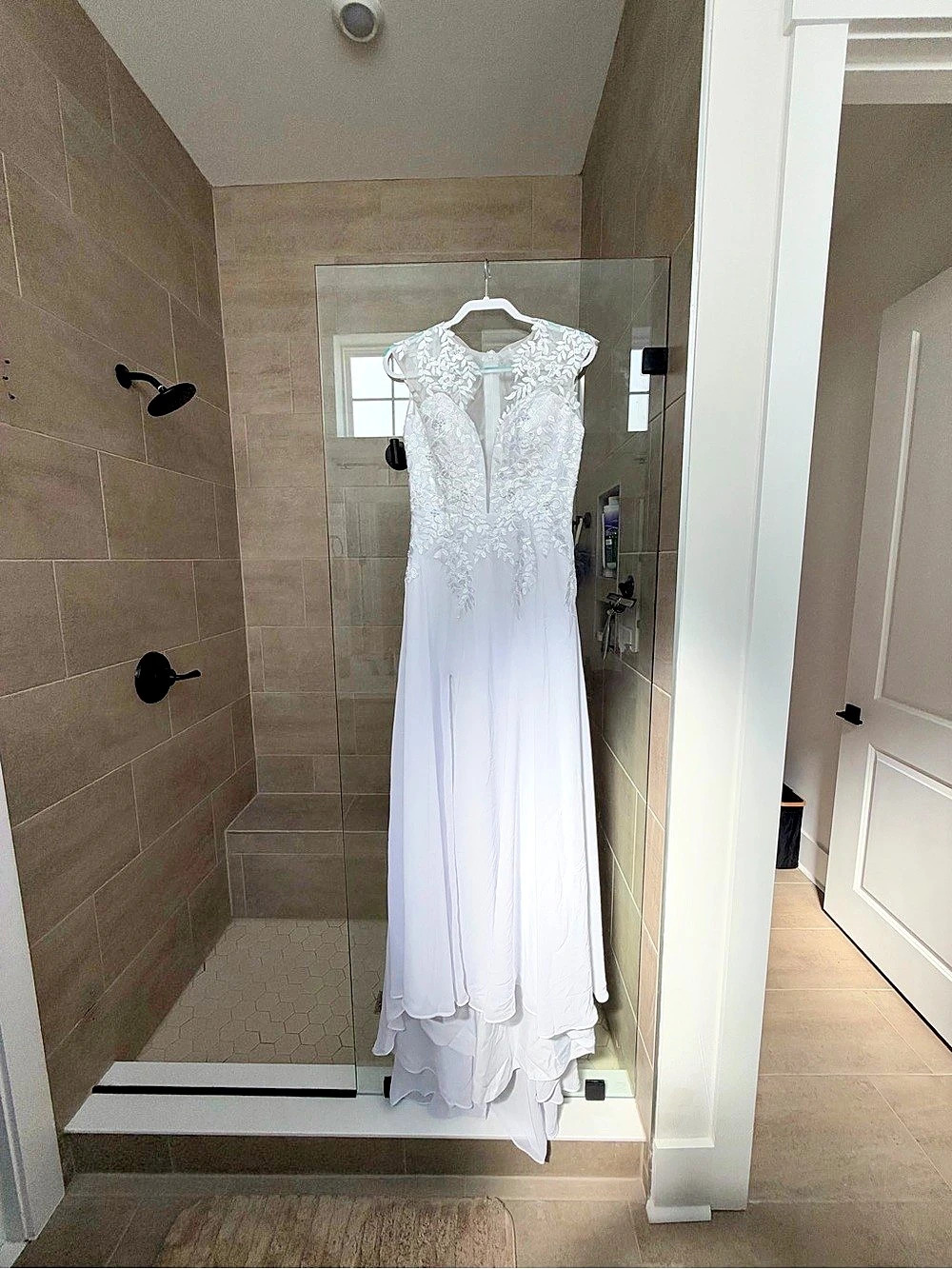White Floral Lace Wedding Dress